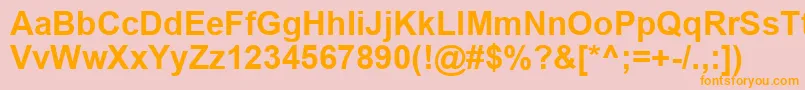 ArialРџРѕР»СѓР¶РёСЂРЅС‹Р№ Font – Orange Fonts on Pink Background