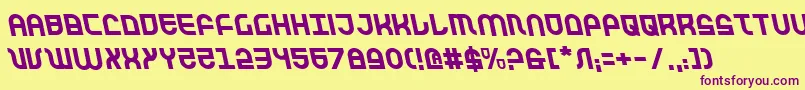 TrekTrooperLeftalic Font – Purple Fonts on Yellow Background