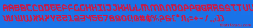 TrekTrooperLeftalic Font – Red Fonts on Blue Background