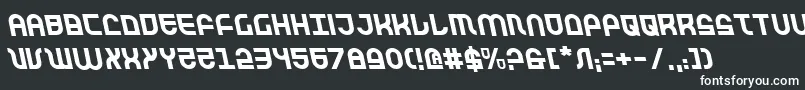 フォントTrekTrooperLeftalic – 黒い背景に白い文字