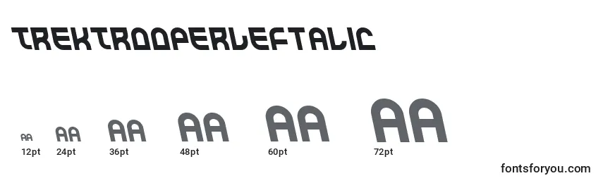 Размеры шрифта TrekTrooperLeftalic