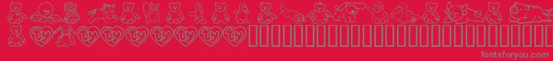 フォントFlScrappyBeans – 赤い背景に灰色の文字