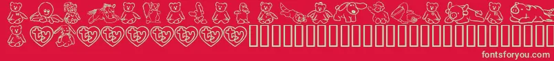 フォントFlScrappyBeans – 赤い背景に緑の文字