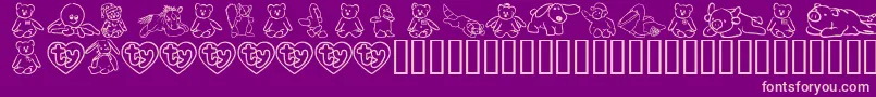 FlScrappyBeans Font – Pink Fonts on Purple Background