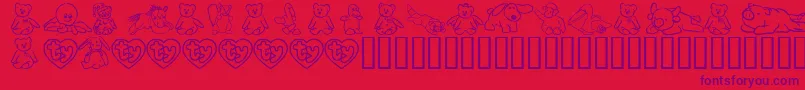 FlScrappyBeans Font – Purple Fonts on Red Background
