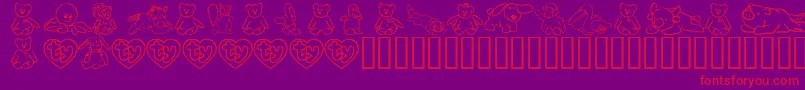 FlScrappyBeans Font – Red Fonts on Purple Background