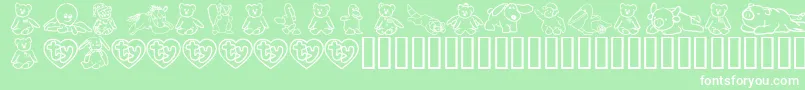 FlScrappyBeans Font – White Fonts on Green Background