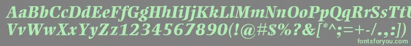 EllingtonmtstdExtraboldit Font – Green Fonts on Gray Background