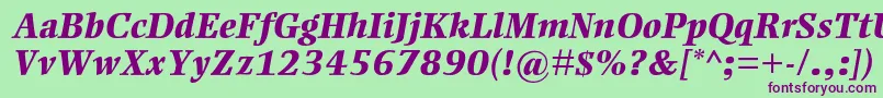 EllingtonmtstdExtraboldit Font – Purple Fonts on Green Background