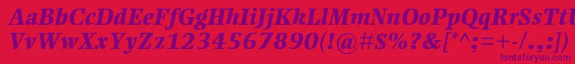 EllingtonmtstdExtraboldit Font – Purple Fonts on Red Background
