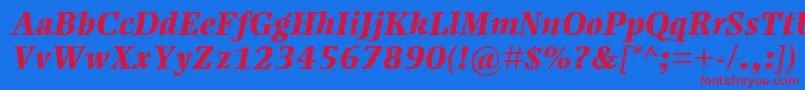 EllingtonmtstdExtraboldit Font – Red Fonts on Blue Background