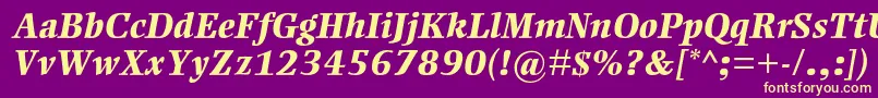 EllingtonmtstdExtraboldit Font – Yellow Fonts on Purple Background