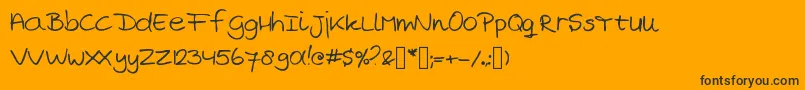 MarjansHandwriting Font – Black Fonts on Orange Background