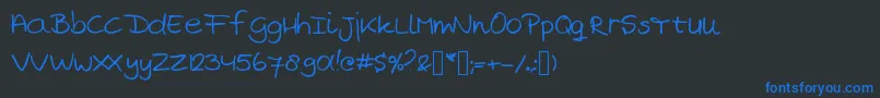 MarjansHandwriting Font – Blue Fonts on Black Background