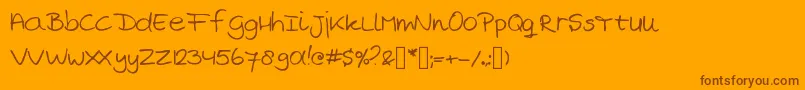 MarjansHandwriting Font – Brown Fonts on Orange Background