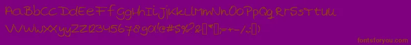 MarjansHandwriting Font – Brown Fonts on Purple Background