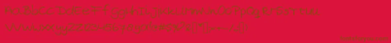 MarjansHandwriting Font – Brown Fonts on Red Background