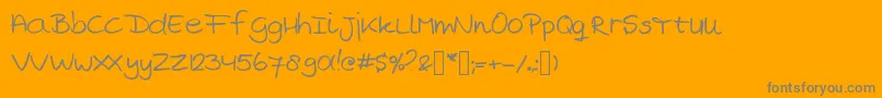 MarjansHandwriting Font – Gray Fonts on Orange Background