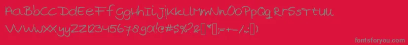 MarjansHandwriting Font – Gray Fonts on Red Background