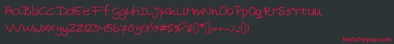 MarjansHandwriting Font – Red Fonts on Black Background