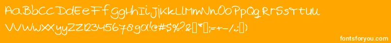 MarjansHandwriting Font – White Fonts on Orange Background