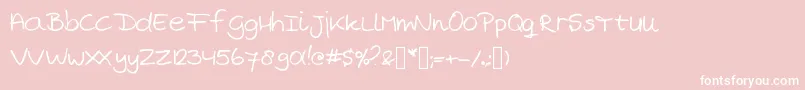 MarjansHandwriting Font – White Fonts on Pink Background