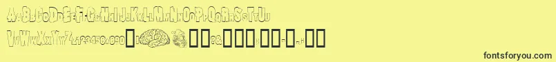 Organdonorskin Font – Black Fonts on Yellow Background