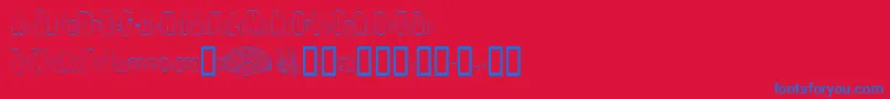 フォントOrgandonorskin – 赤い背景に青い文字