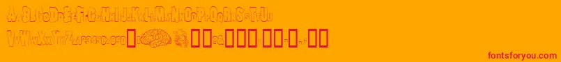 Organdonorskin-Schriftart – Rote Schriften auf orangefarbenem Hintergrund