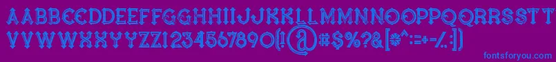 Bluenorthinlinegrunge Font – Blue Fonts on Purple Background