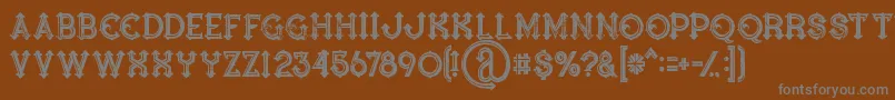 フォントBluenorthinlinegrunge – 茶色の背景に灰色の文字
