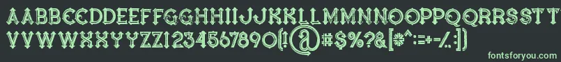 フォントBluenorthinlinegrunge – 黒い背景に緑の文字