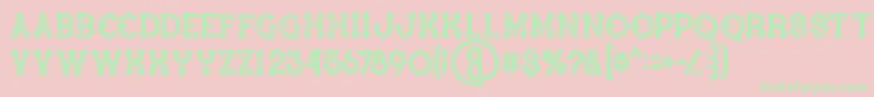 Bluenorthinlinegrunge-Schriftart – Grüne Schriften auf rosa Hintergrund