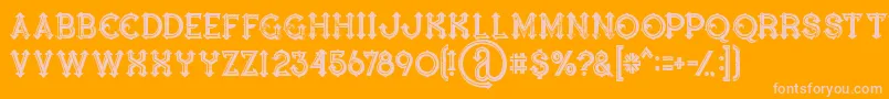 Bluenorthinlinegrunge-Schriftart – Rosa Schriften auf orangefarbenem Hintergrund