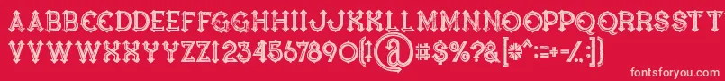Bluenorthinlinegrunge-fontti – vaaleanpunaiset fontit punaisella taustalla
