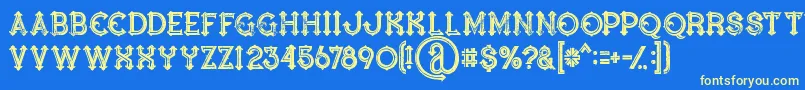 Bluenorthinlinegrunge-fontti – keltaiset fontit sinisellä taustalla