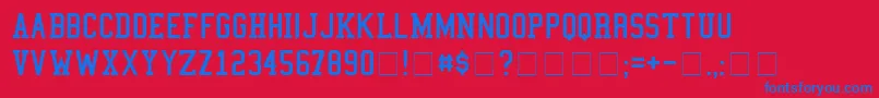 Colleges Font – Blue Fonts on Red Background