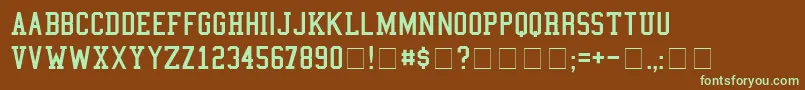 Colleges-fontti – vihreät fontit ruskealla taustalla