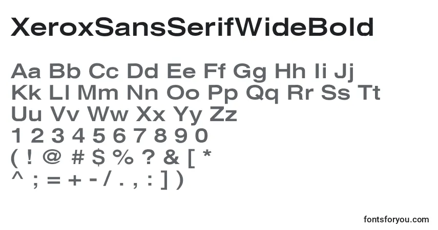 Шрифт XeroxSansSerifWideBold – алфавит, цифры, специальные символы