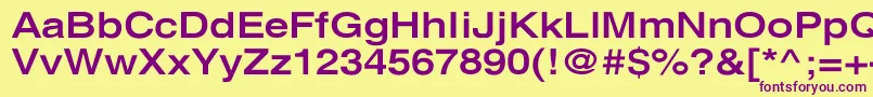 XeroxSansSerifWideBold Font – Purple Fonts on Yellow Background