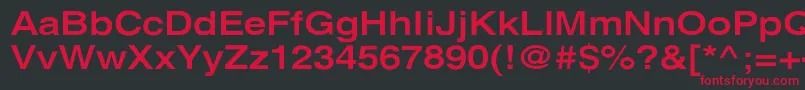 XeroxSansSerifWideBold Font – Red Fonts on Black Background