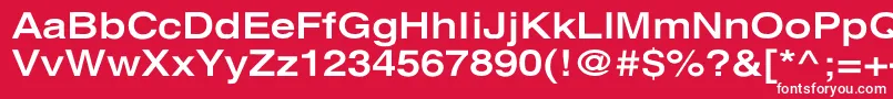 フォントXeroxSansSerifWideBold – 赤い背景に白い文字