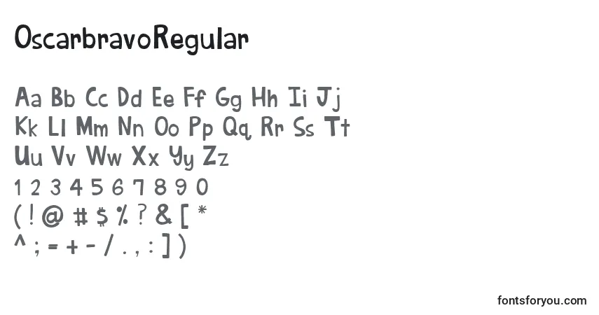 Schriftart OscarbravoRegular – Alphabet, Zahlen, spezielle Symbole