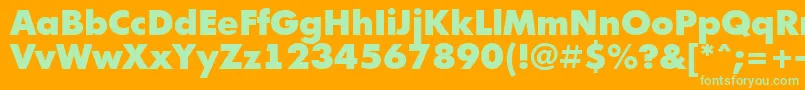 AFuturicablack Font – Green Fonts on Orange Background