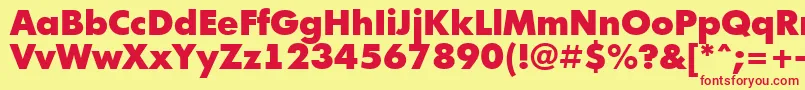 AFuturicablack Font – Red Fonts on Yellow Background