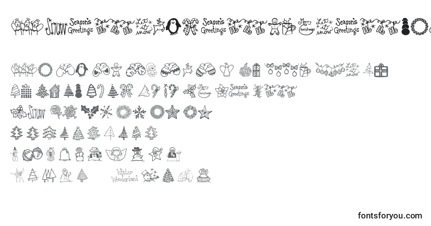 A fonte Austiebostchristmasdoodles – alfabeto, números, caracteres especiais