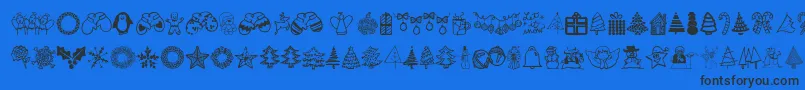 Austiebostchristmasdoodles Font – Black Fonts on Blue Background