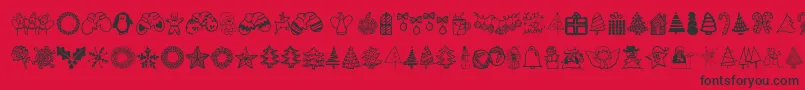 Police Austiebostchristmasdoodles – polices noires sur fond rouge
