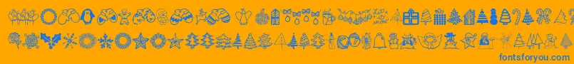 Austiebostchristmasdoodles Font – Blue Fonts on Orange Background