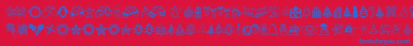 fuente Austiebostchristmasdoodles – Fuentes Azules Sobre Fondo Rojo